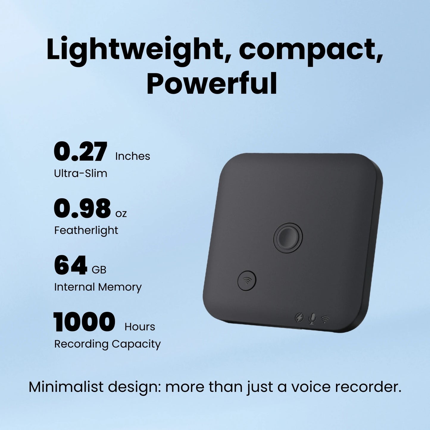 AI Powered Voice Recorder and Call Recorder with Speech-to-Text, Summarization, Translation, Supports 100 Languages, 64GB