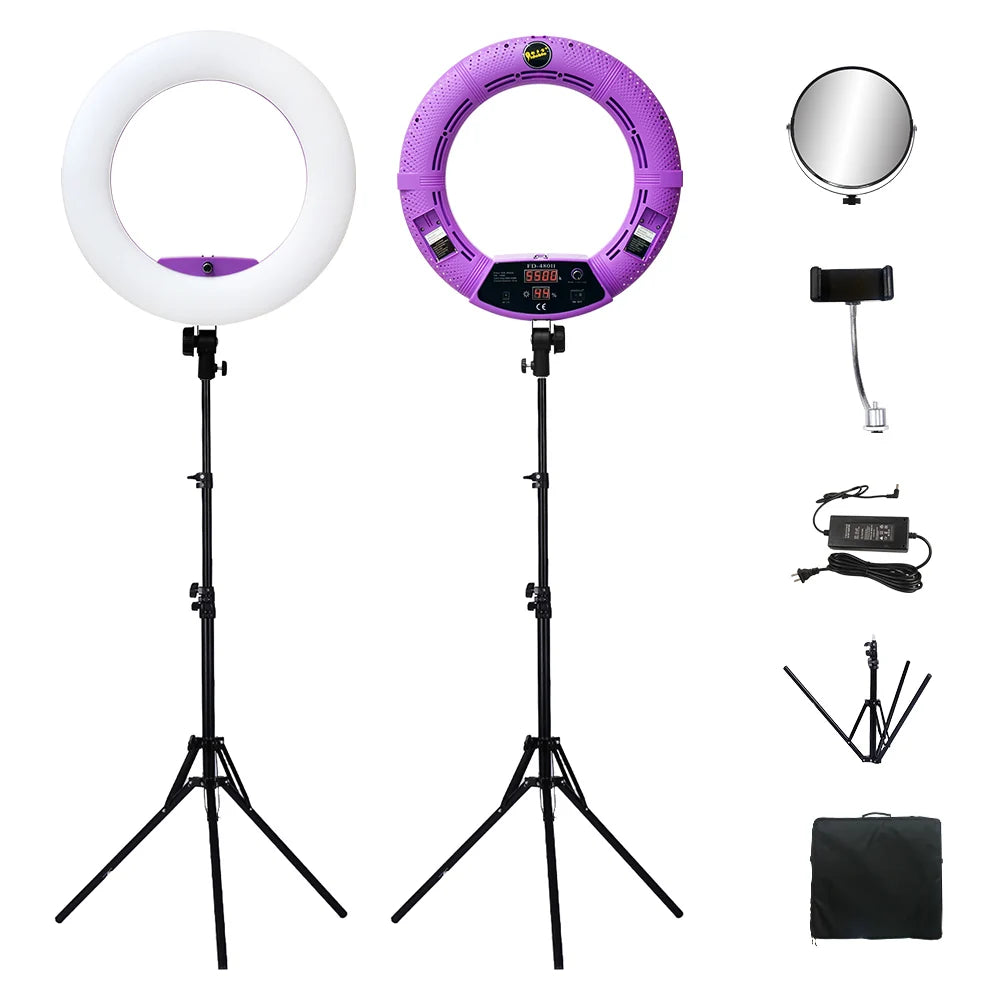 Yidoblo 96W Ring Light FD-480 Pro Beauty Studio LED Ring lamp Kit 2700-10000K Video Light Lamp Makeup Lighting + stand (2M)+ bag