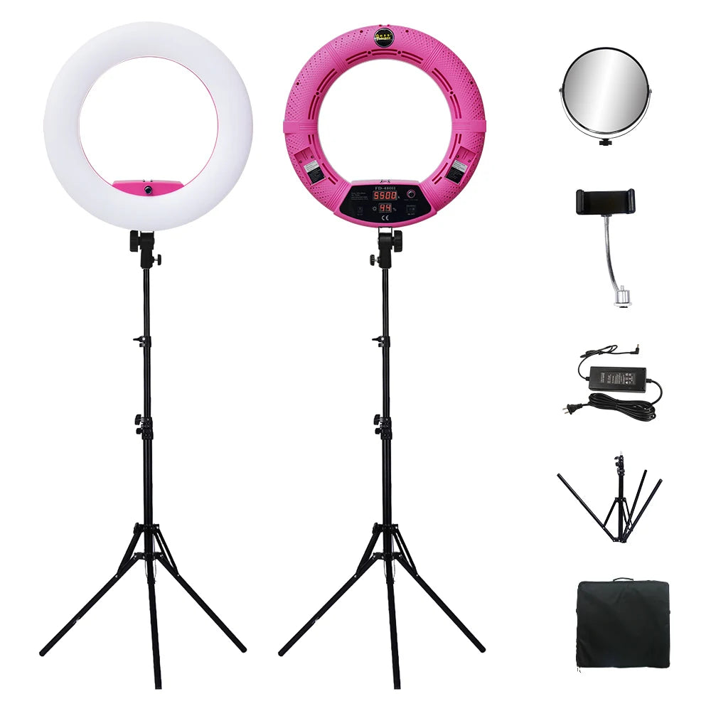 Yidoblo 96W Ring Light FD-480 Pro Beauty Studio LED Ring lamp Kit 2700-10000K Video Light Lamp Makeup Lighting + stand (2M)+ bag