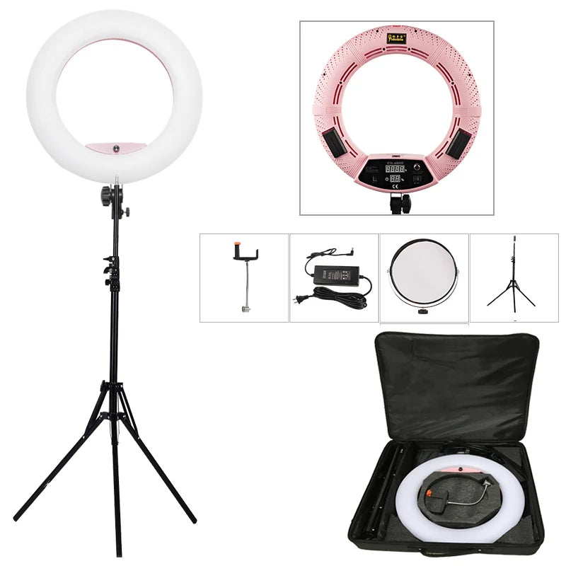 Yidoblo 96W Ring Light FD-480 Pro Beauty Studio LED Ring lamp Kit 2700-10000K Video Light Lamp Makeup Lighting + stand (2M)+ bag