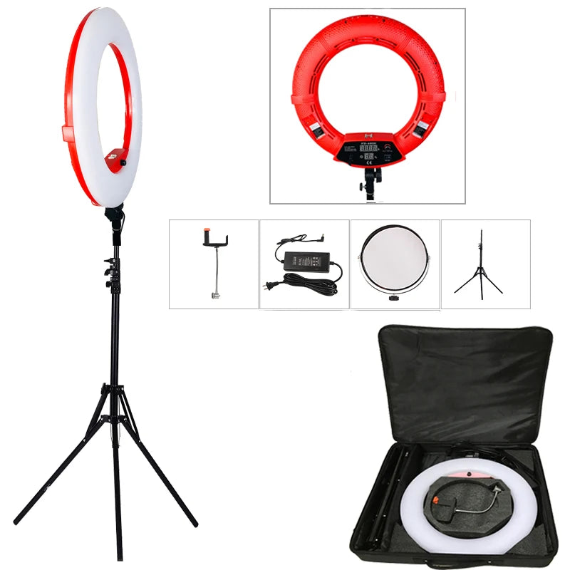 Yidoblo 96W Ring Light FD-480 Pro Beauty Studio LED Ring lamp Kit 2700-10000K Video Light Lamp Makeup Lighting + stand (2M)+ bag