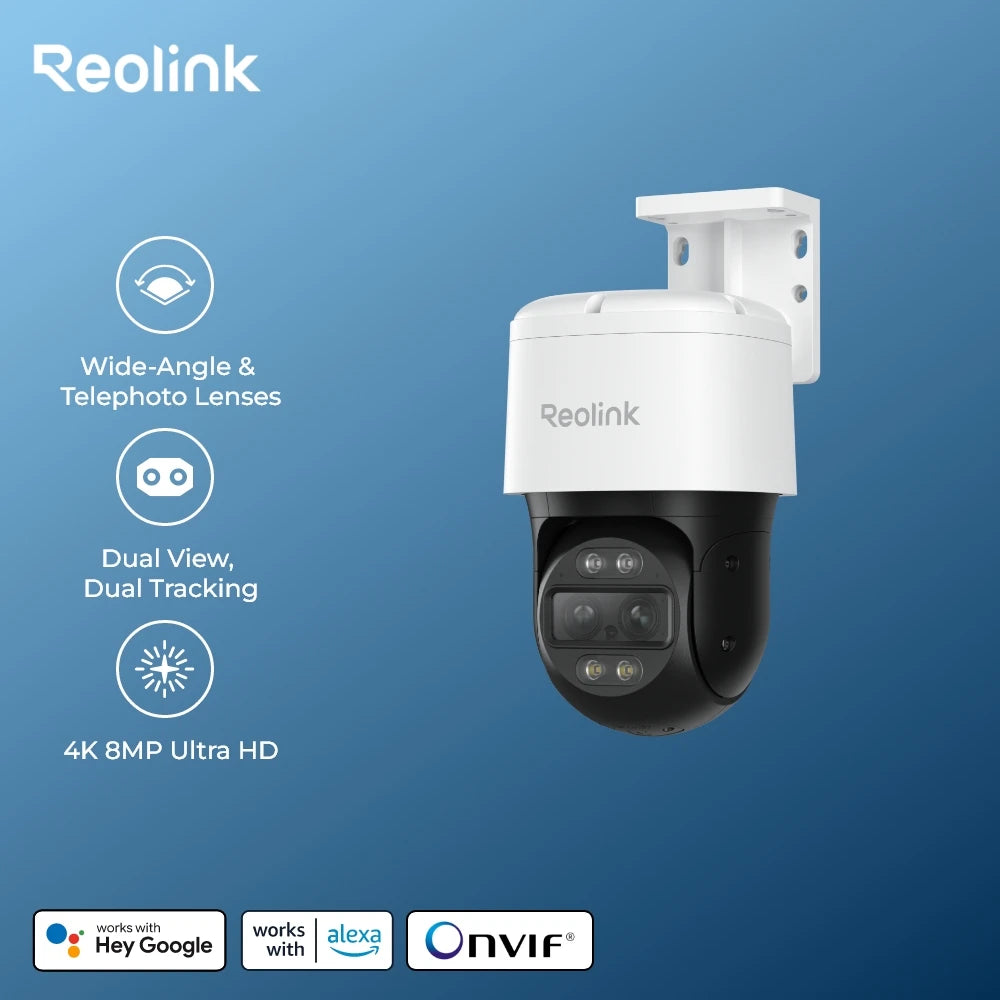 Reolink Trackmix 4K Dual-Lens PoE Security Camera PTZ Motion Tracking IP Camera Smart Detection Two-Way Audio Outdoor Camera
