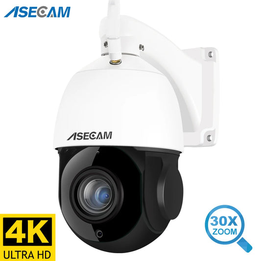 8MP 4K PTZ IP Camera Wifi 30X Optical Zoom Outdoor Human/Vehicle AI Tracking POE Onvif CCTV Audio Speed Dome Surveillance