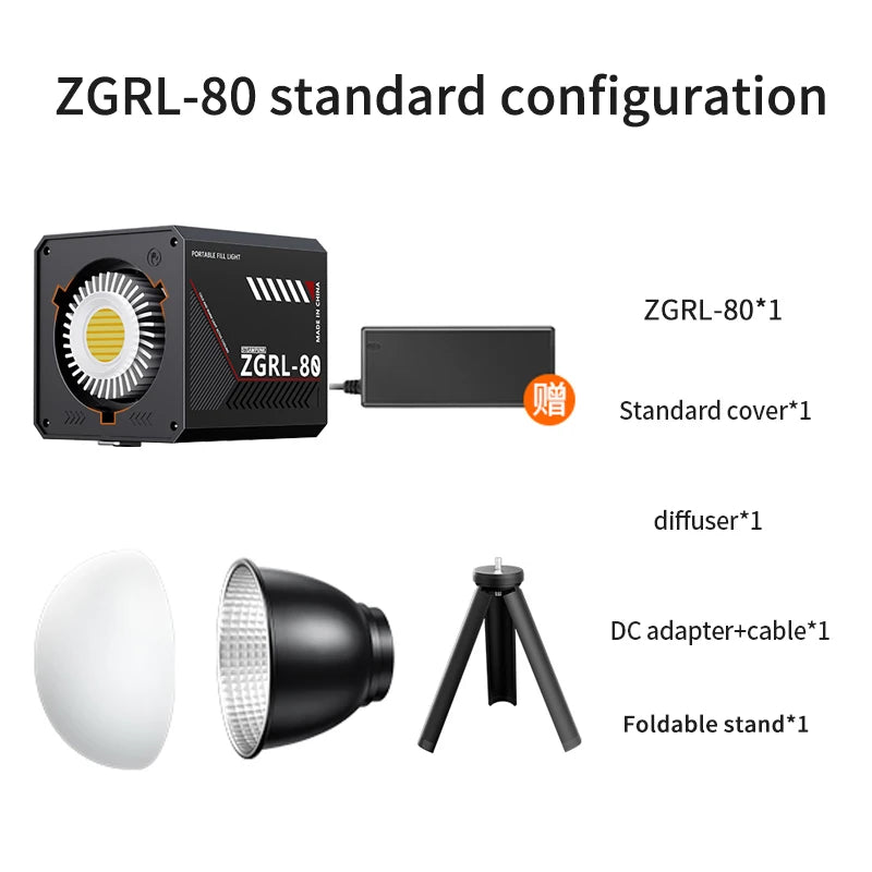 60W Pro Portable LED Video Light COB Bi-Color  photography light 2800K-7500K for Livestreaming Handheld Outdoor Shooting Light