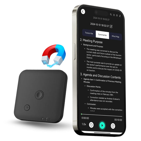 AI Powered Voice Recorder and Call Recorder with Speech-to-Text, Summarization, Translation, Supports 100 Languages, 64GB